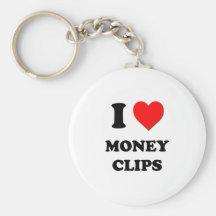 I Heart Money Clips Keychains