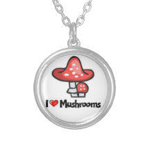 I Heart Mushrooms Necklace