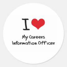 I heart My Careers Information Officer Round Sticker
