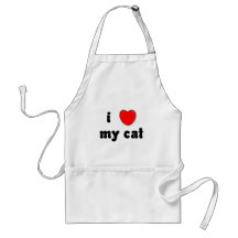 i heart my cat apron