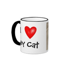 I Heart my Cat/Black and White Coffee Mugs
