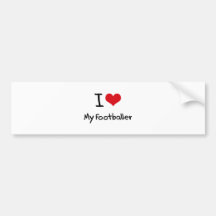 I heart My Footballer Bumper Stickers
