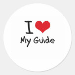 I heart My Guide Round Sticker