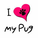 I heart my Pug Photo Cutout