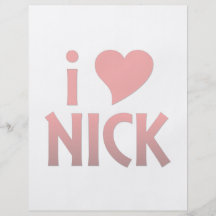 I Heart Nick Personalised Flyer
