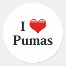 I Heart Pumas Stickers