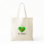 I heart Saint paddy's in gold and green bags