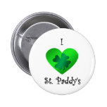 I heart Saint paddy's buttons
