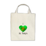I heart Saint patty's in gold and green bags