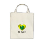 I heart Saint patty's in green and gold bags