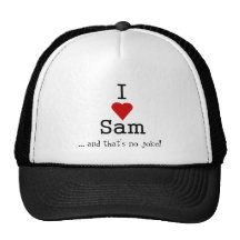 i heart sam trucker hat