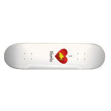 I heart sharks in gold skateboards