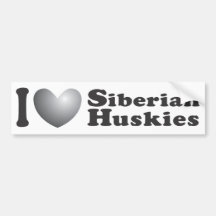 I Heart Siberian Huskies - Bumper Sticker