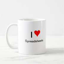 I heart spreadsheets coffee mug