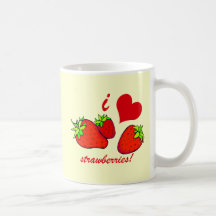 I heart strawberries coffee mugs