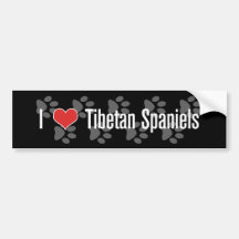 I (heart) Tibetan Spaniels Bumper Stickers