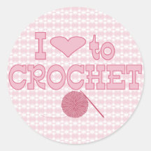I heart to Crochet Round Sticker