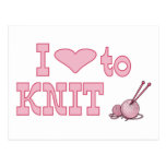 I heart to knit postcard