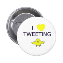 I heart tweeting pinback button