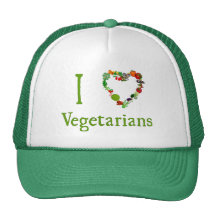 I Heart Vegetarians Hats