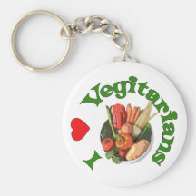 I Heart Vegetarians Keychains