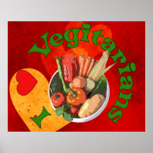 I Heart Vegetarians Posters