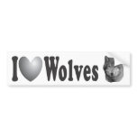 I Heart Wolves2 w/Stylised Image - Bumper Sticker bumper stickers