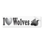I Heart Wolves w/Howling Wolf Image - Bumper Stick bumper stickers