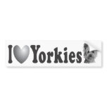 I Heart Yorkies w/Image - Bumper Sticker bumper stickers