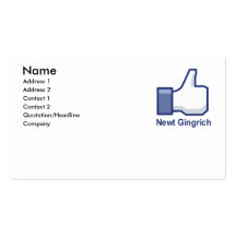 I LIKE NEWT GINGRICH BUSINESS CARD