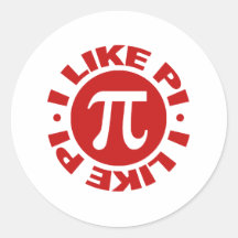I Like Pi Round Sticker
