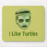 I Like Turtles Zombie Kid Mousepad