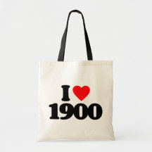 I LOVE 1900 CANVAS BAGS
