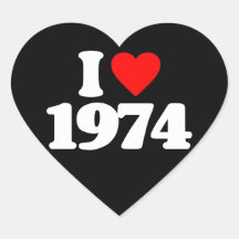 I LOVE 1974 STICKER