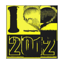 I love 2012 - Black Yellow Fine Art Wrapped Canvas Gallery Wrapped Canvas