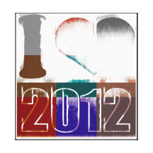 I love 2012 - Fine art Wrapped Canvas Stretched Canvas Print