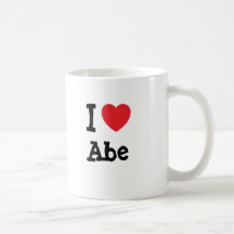 I love Abe heart custom personalised Coffee Mug