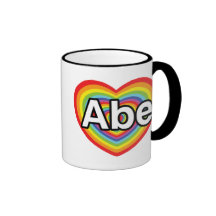 I love Abe, rainbow heart Mug