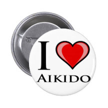 I Love Aikido Pinback Buttons