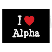 I love Alpha heart T-Shirt Card