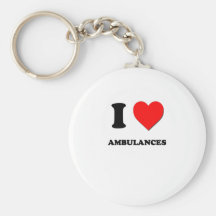I Love Ambulances Keychain