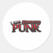 I Love Anarcho PUNK music Stickers