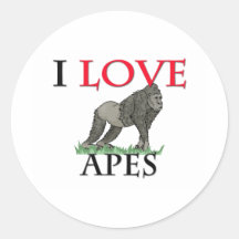 I Love Apes Stickers
