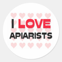 I LOVE APIARISTS ROUND STICKER