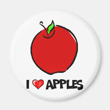 I Love Apples Refrigerator Magnet