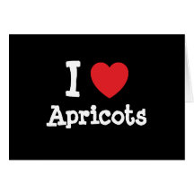 I love Apricots heart T-Shirt Cards