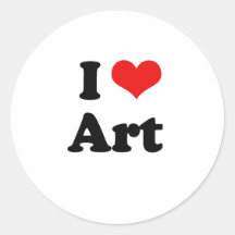 I Love Art Tshirt Sticker