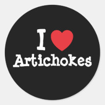 I love Artichokes heart T-Shirt Round Stickers