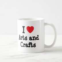 I love Arts and Crafts heart custom personalised Mugs