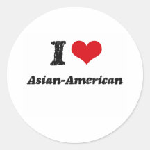 I Love Asian-American Stickers